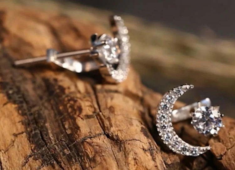 Lovely luxury tasteful fashion designer silver double c earrings