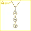 good setting 14kt gold plating dance three SYN diamond silver dancing pendant jewelry