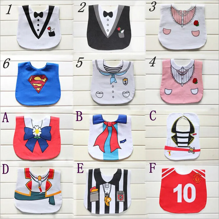 12 styles wholesale lovely baby saliva towel kids waterproof Bib infant 100 cotton Baby cartoon superman