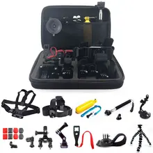 GoPro Accessories Set Kit Floating Handle Wrist Head Chest Strap Belt Tripod Monopod EVA Box For Go pro Hero 4 3+ Xiaomi Yi GS32
