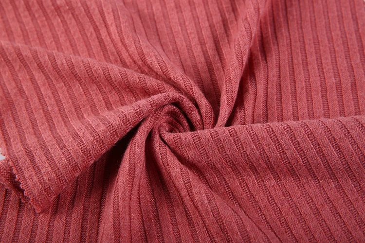 Colorful And Good Quality Fabric For Dress Garment Poly Rayon Rib