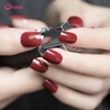 F8 24 pcs/box full cover press on pure dark red coloured nail tips acrylic nail tips wholesale nail fake nails tips