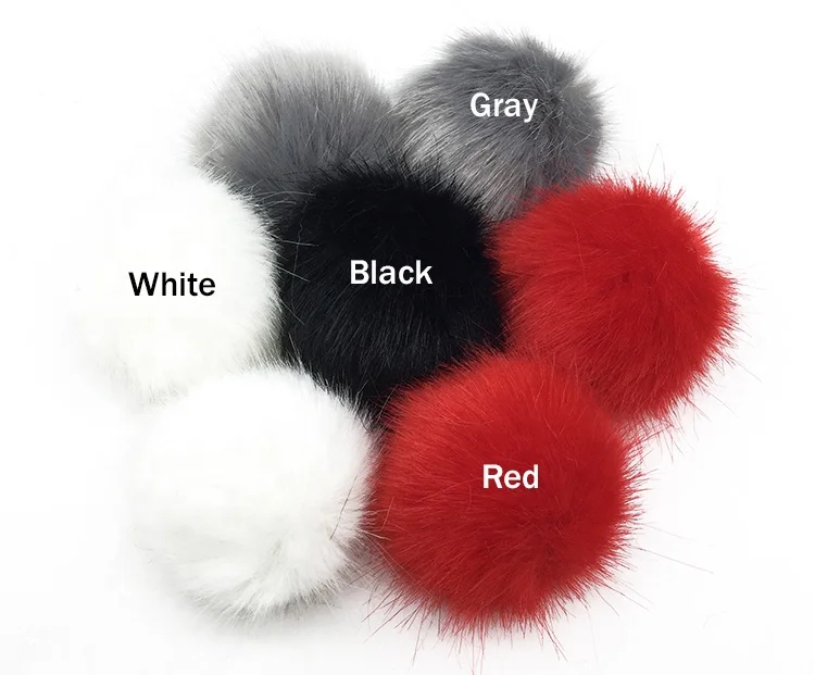14 Cm 16 Cm 18 Cm Large Faux Fake Raccoon Fur Pom Poms Puff Fluffy Ball With Snap For Beanie Hat