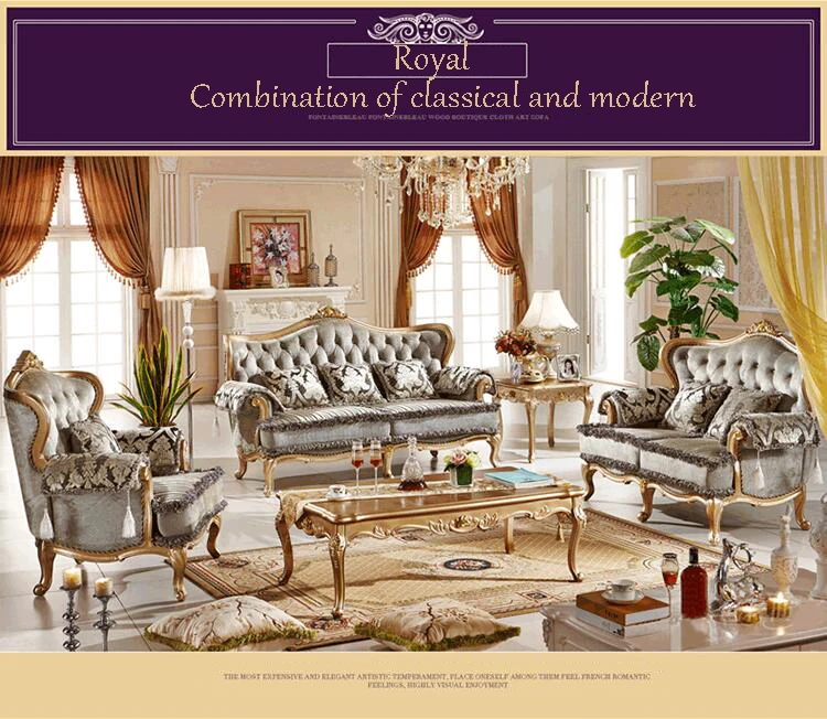 living room furniture modern fabric sofa European sectional sofa set  p10080