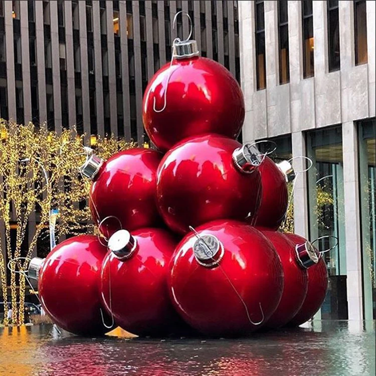 Fiberglass Christmas Ornament Ball Stack For Outdoor Indoor Holiday