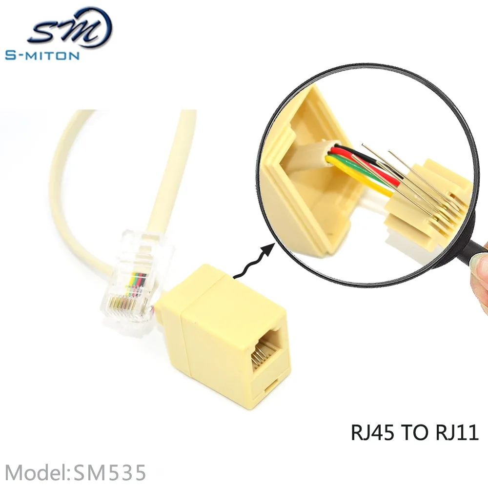 Rj45 To Rj11 Adapter Male To Female Splitter Adsl Connector Buy Rj45