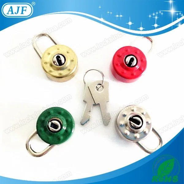 AJF 2015 best selling colorful small round cute journal diary lock, box lock