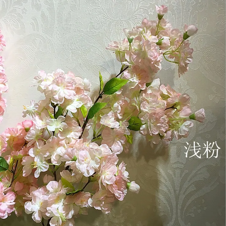 Artificial White Silk Cherry Blossom Flowers Tree Branch Stem Hanging
