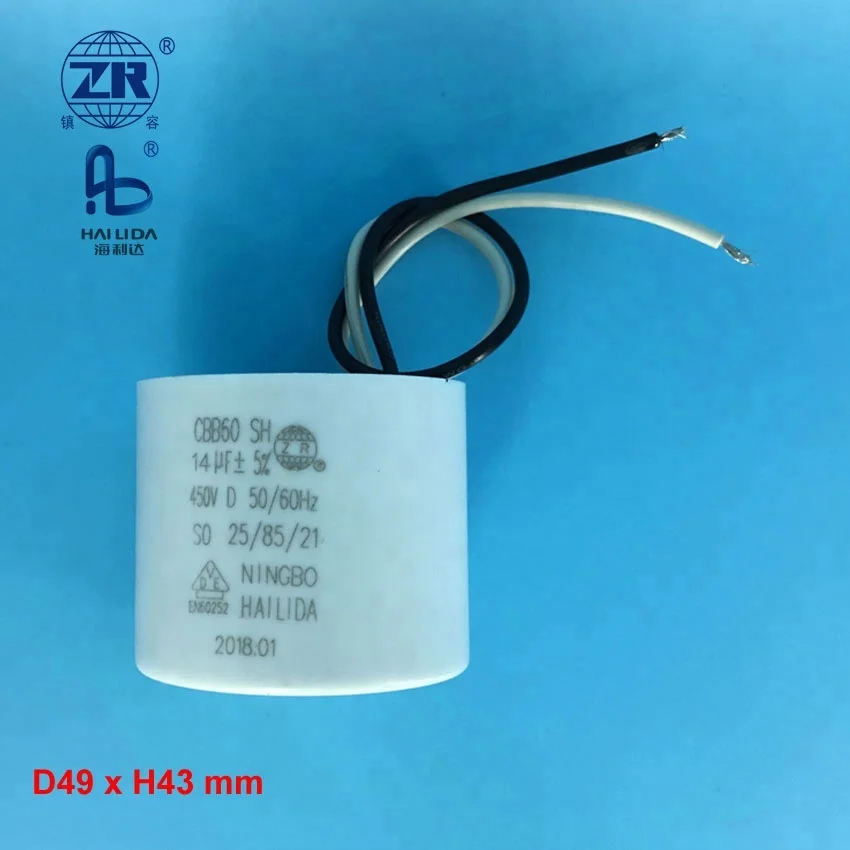 Condensateur Thermique Pour Ventilateur 14uf 450v Bb60 Avec Câble