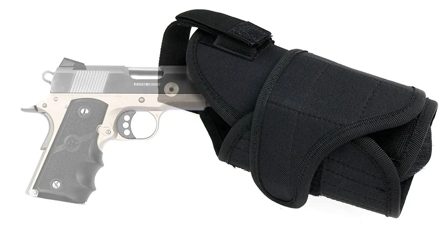 DURAGADGET Exclusive Colt Gun Holster Gun Belt Holster for Colt Defender Pistol O7000D / Defender Pistol O7002D Handgun - in Black Nylon With Strong Velcro Fastening & Belt Loop