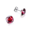 Cheap price couple ruby stud titanium earrings zircon