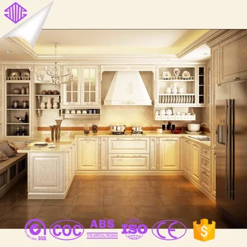 2015 Prefabricated American Solid Wood L Shape Kitchen ...