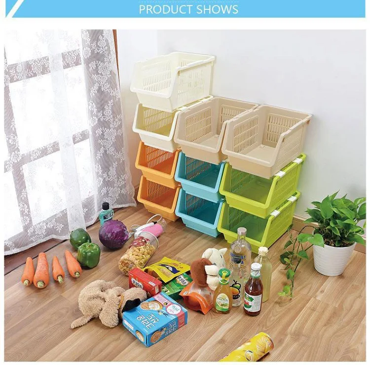 Plastic Moving Foldable Basket With Cover