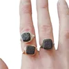 Square Lava Essential Oil Diffuser Ring Lava Rock Aromatherapy Jewelry