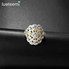LUOTEEMI CZ Simulated Diamond Dubai Wedding Band Engagement Rings