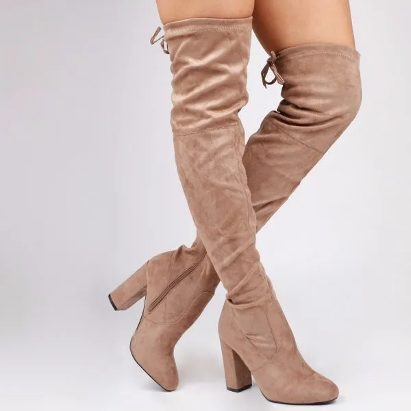 tan suede over the knee boots