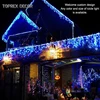 Toprex decor 3m Warm white Outdoor Winter Xmas LED Window Icicle Lights for Christmas roof eaves