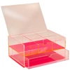 Neon Pink Small Chunky Acrylic Jewelry Box With 2 Drawers