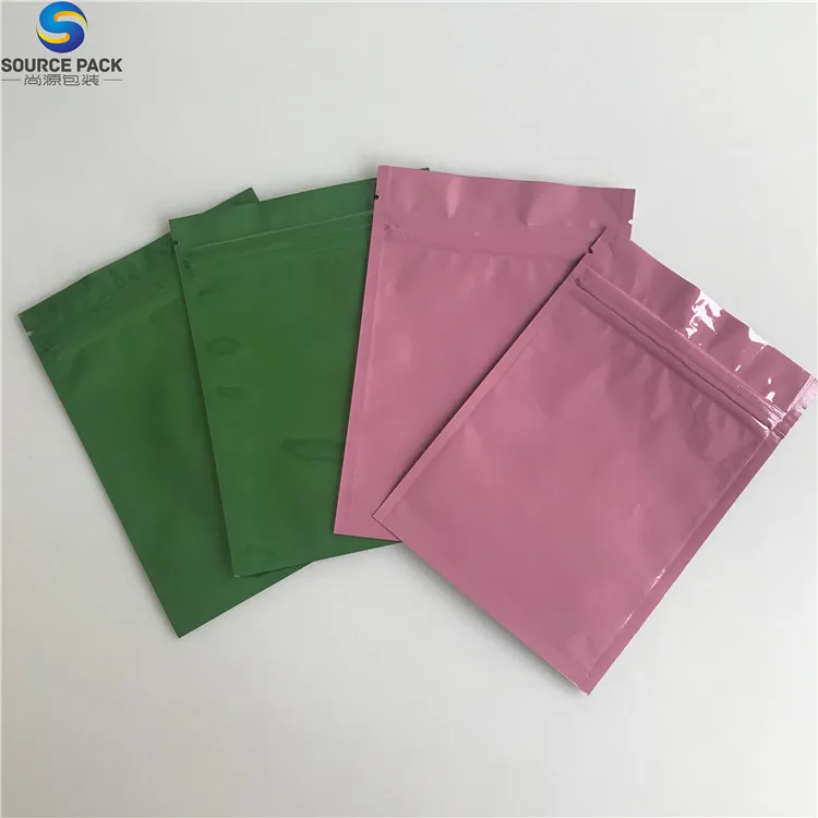 Custom Pink/green Color Print Plastic Heat Seal Zip Packaging Bags ...