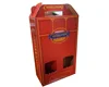 Corrugated Colorful Foldable Cardboard Box with two Windows for Two Wine Bottles Packaging