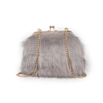 New design cheap beautiful faux fur bags messenger bags handbags