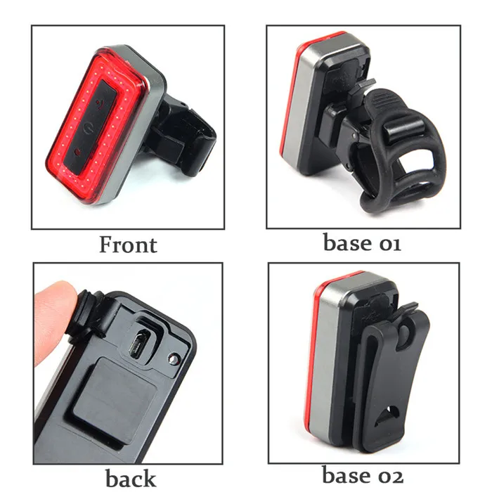 Smart Intelligent Sensitive Bike safety light USB Rechargeable COB LED Bike Tail Light Cycling Warning Rear Lamp