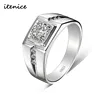 YWMT-E0005 925 sterling silver plated with 18 k platinum gentleman boss monkey ring simulation wide diamond man rings
