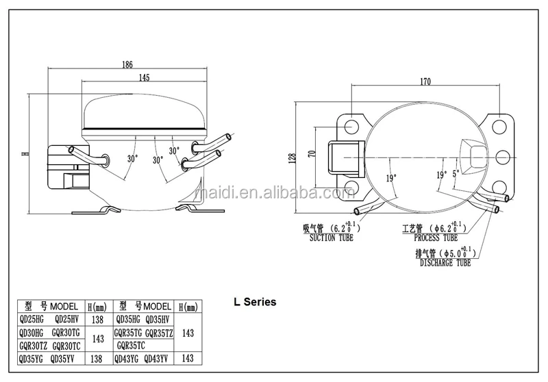 110v Refrigeration Compressor L-qd35y11g,R600a Compressor - Buy 110v ...