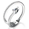 Kenturay SR00788 Kenturay White Gold Plated Big Pear Shape Stone 925 Sterling Silver Cz Ring