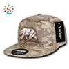 Camouflage snapback cap Acrylic hat custom bear embroidery label California Republic 6 panel Camo baseball caps