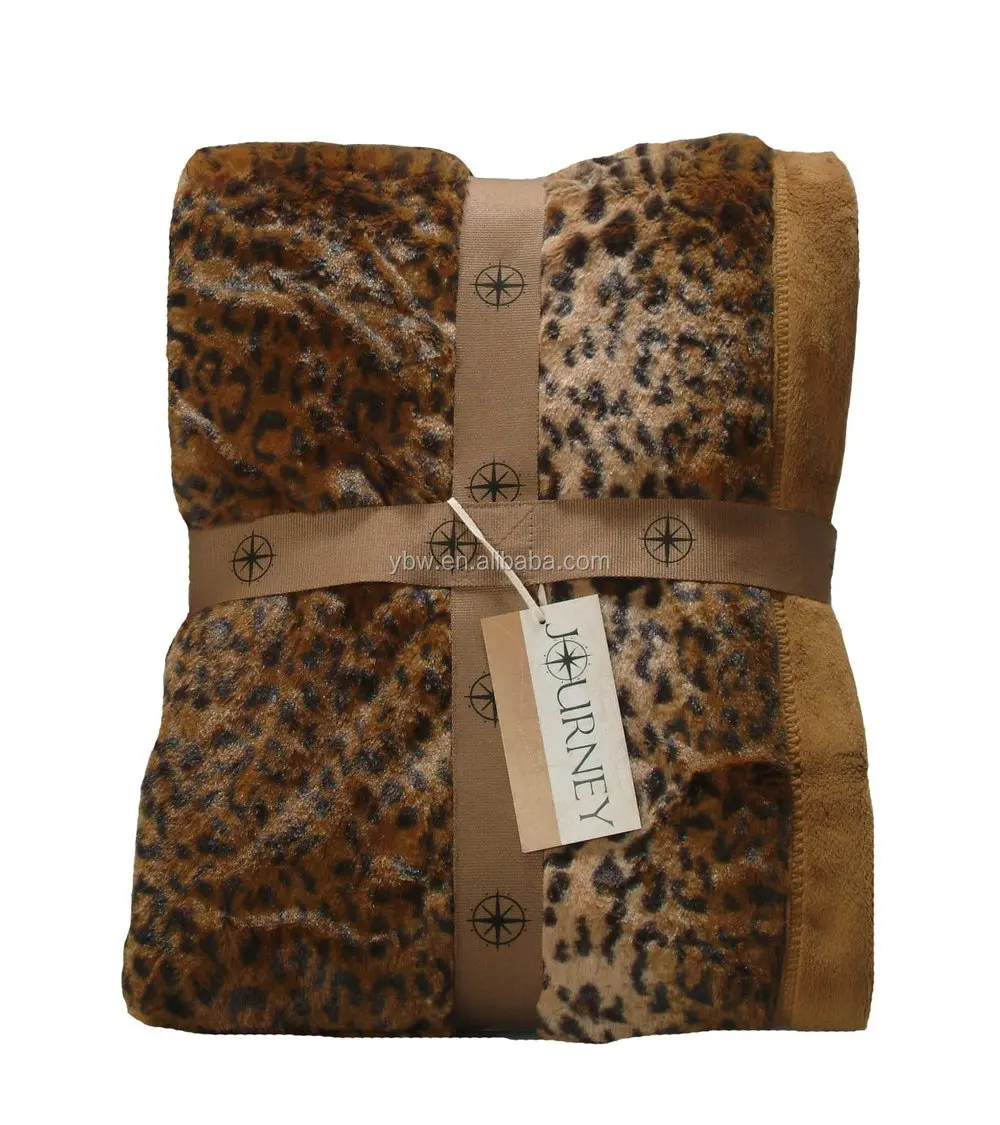 Journey Cheetah Print Faux Fur Throw Blanket, PV Fleece Blanket, View ...