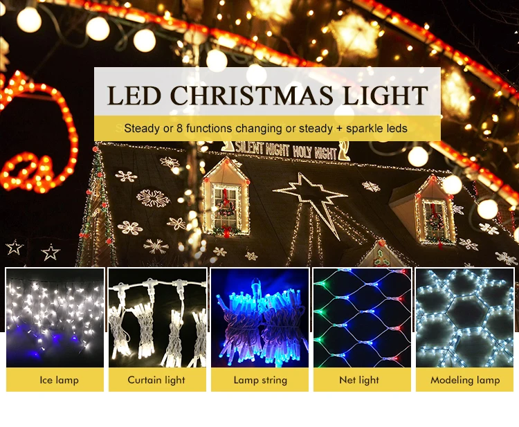 christmas string light with flower figure IP44 waterproof outdoor