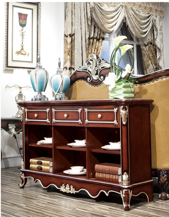 Classic Living Room Furniture And Tv Baroque Style Wine