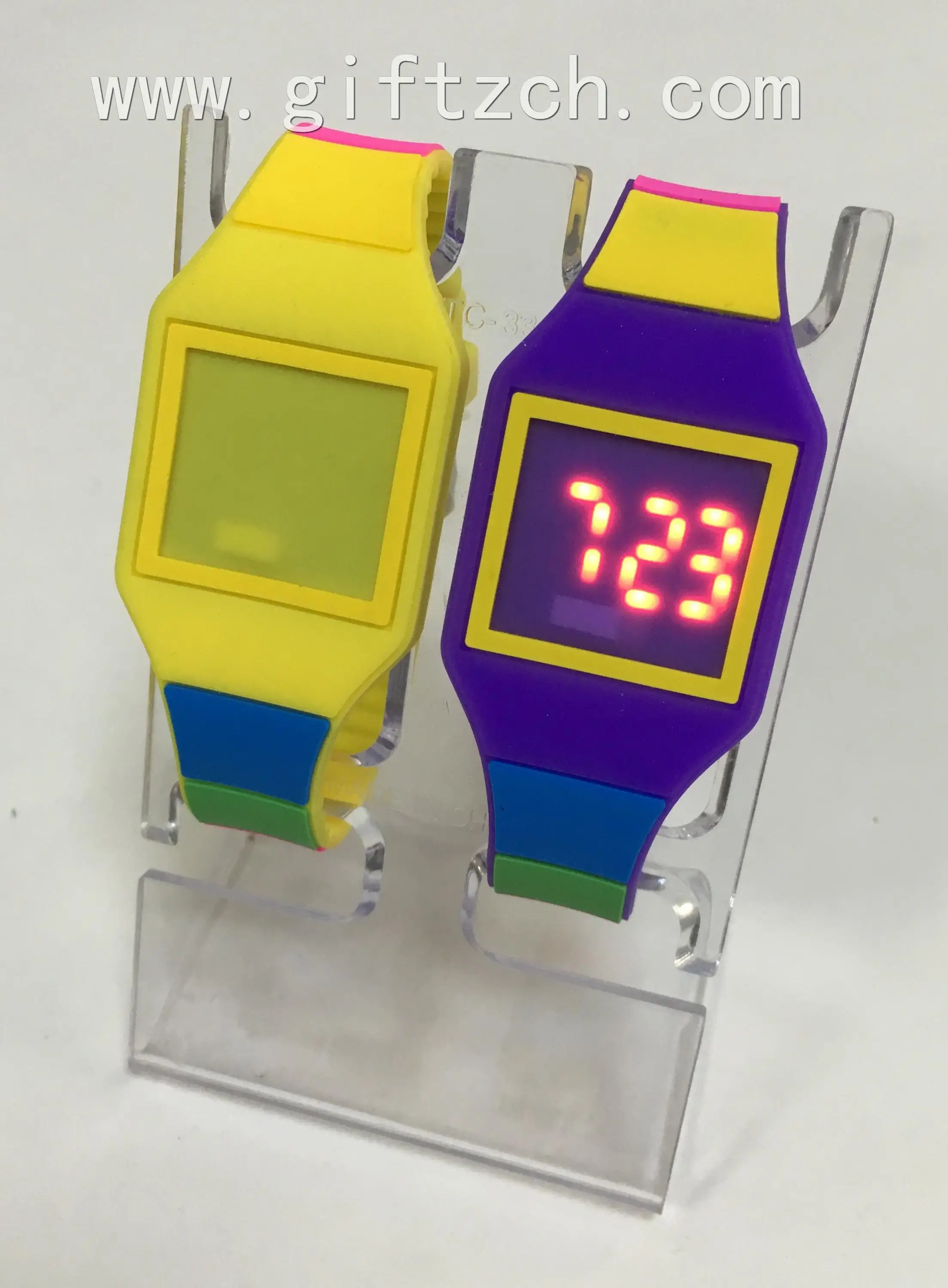 Rainbow children Silicone touch LED watch