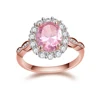 Vantage Engagement Pink Color Rings Unique Cubic Zirconia Ring and Necklace