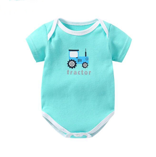 Organic Cotton Baby Boy Girl Short Sleeve Bodysuit Unisex Onesie for Newborn Infant Toddler