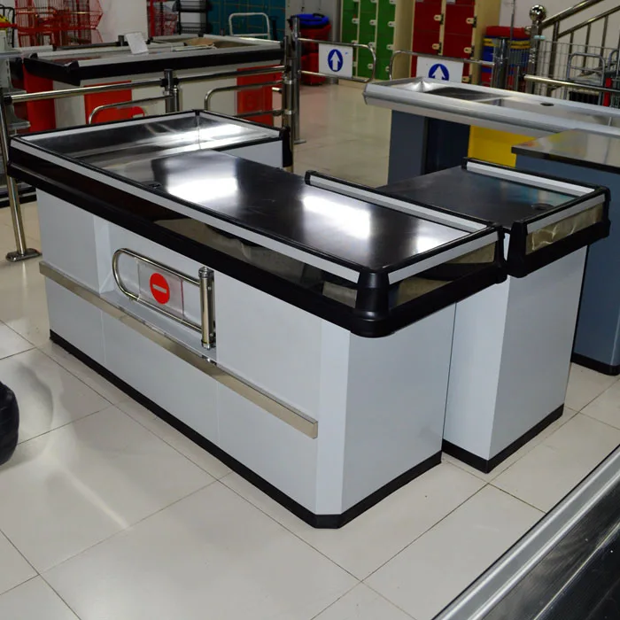 Supermarket Stainless Cashier Retail Design Checkout Counter Buy Retail Checkout Counters