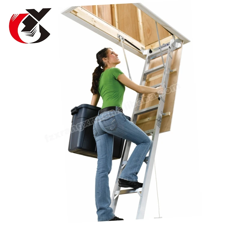 Multi Use Hydraulic Aluminum Fold Attic Loft Ladder Design With