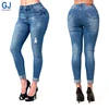 Manufacturer Stock Ladies Strech Calcas Femme Price Factory Guangzhou Mid High Waist Butt Lift Push Up Slim Fit Denim Jeans