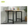 Office furniture modern style iron wood bureau table / solid wood oak table with metal legs