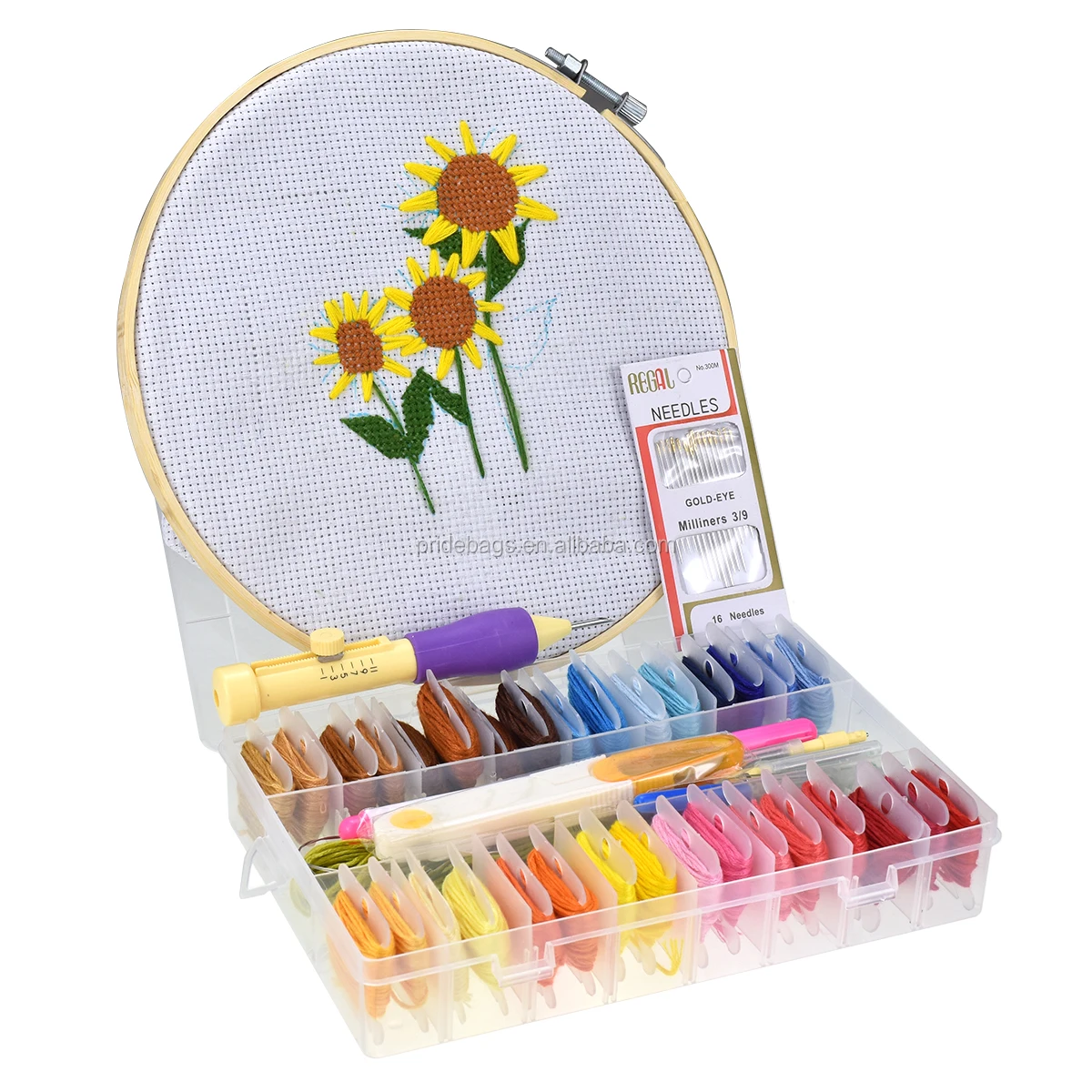 Magic Embroidery Pen Punch Needle Set 32pcs Embroidery Floss Cross