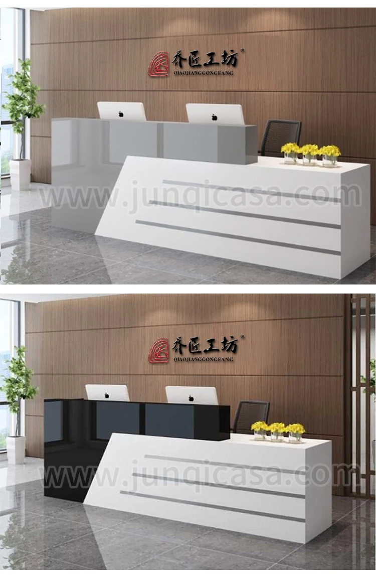 Modern Marble Office Counter Desk Front Counter Reception Desk L Shaped ...