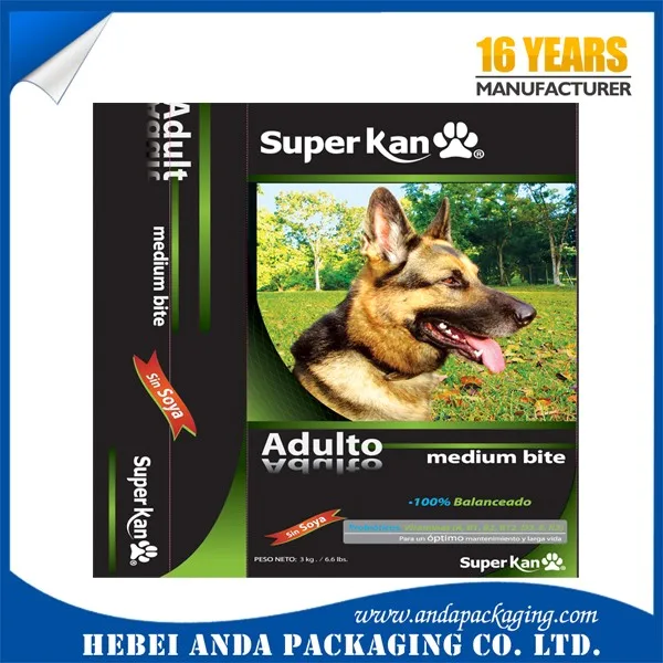 Good Quality Organic Pet Food Packaging / Dog Food Plastic Bag 1kg 15kg