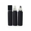 New products 10ml frosted matte black roll on glass bottle with stainless steel roller for essential oil perfume
