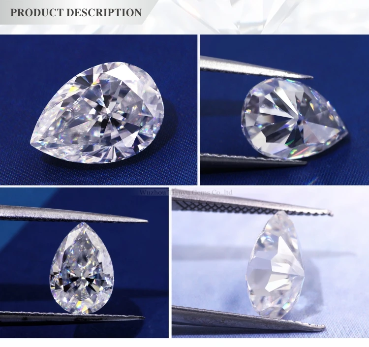 5x7mm Crushed Ice Cut Foreverone De Pear Shape Moissanite Loose Stones For Wedding Band Rings