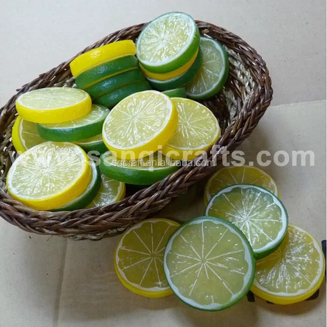 10pc Artificial Lemon Slices Lifelike Decorative Artificial