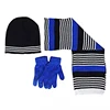 Knit Scarf, Hat and Glove Set For Teenagers Assorted Colors