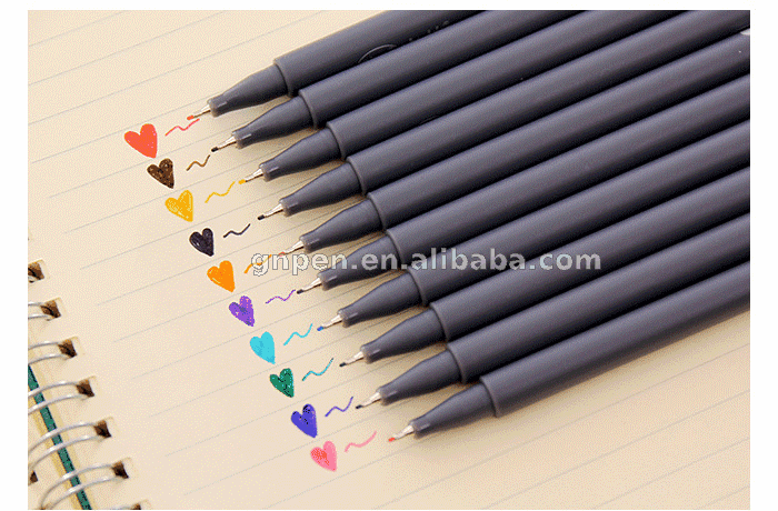 10pcs/set Colorful Fine Line Drawing Pens With Outlines, 0.4mm Tip