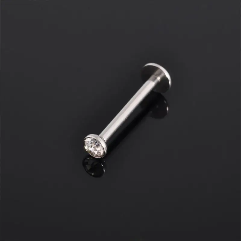 Most Popular Labret Piercing 18g Threadless Push In Labret With Gem Top