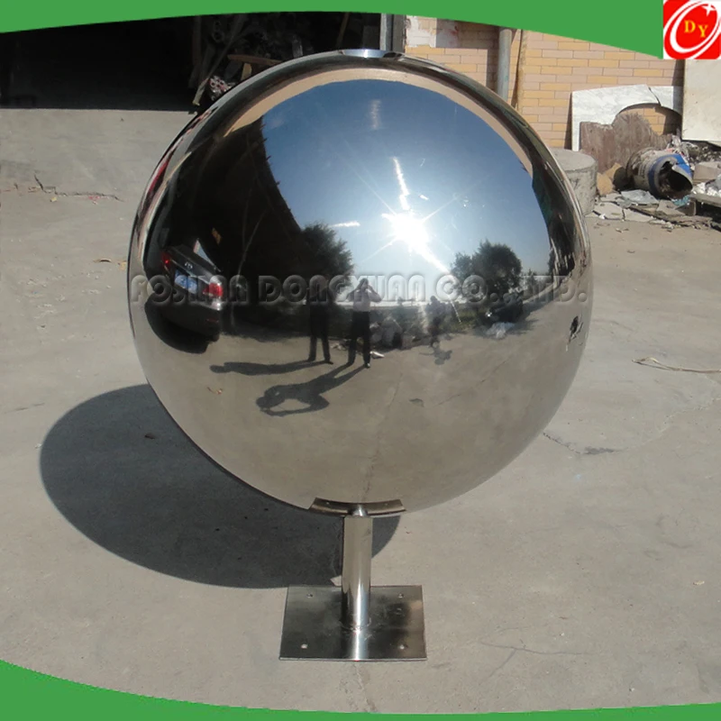 Garden Polished Stainless Steel Fountain Decoration Ball/Sphere with Square Base
